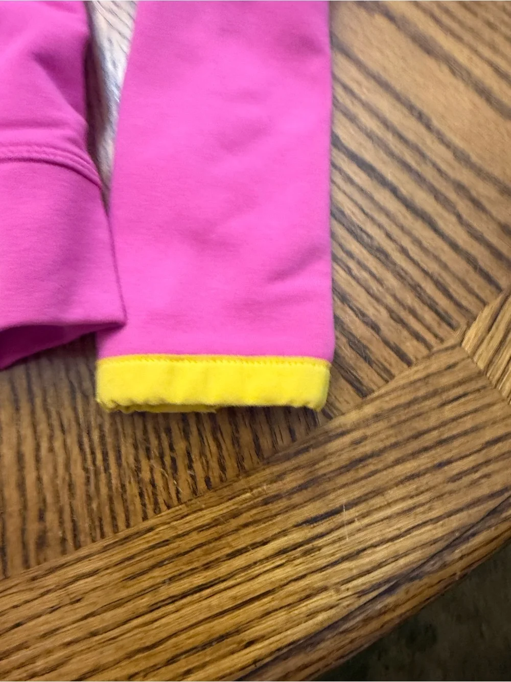 Nike Kids' Pink Hooded Zip Jacket with Black Panel and Yellow Accents